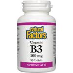 Natural Factors Vitamin B3 / Niacin 100 mg [90 Таблетки]