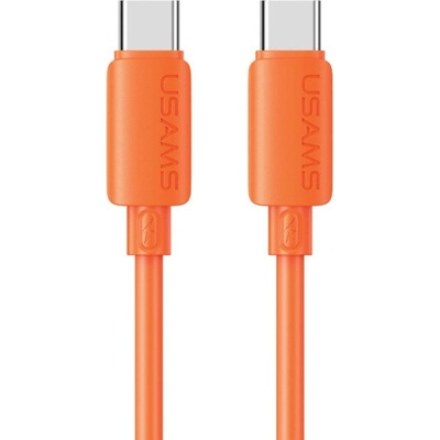 Usams SJ787 silikonový nabíjecí a datový - USB-C na USB-C 1m oranžový