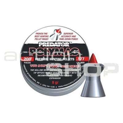 Diabolky PREDATOR Polymag Plastic Tip Pellets 8,0 grain ráže 4,5 mm (.177) 200 ks JSB