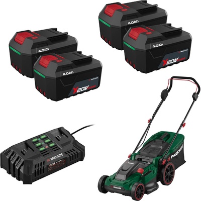 Parkside Parm 41 A14 + Akumulátor 20 V/4 Ah 4 kusy + Dvojitá nabíjačka na akumulátor 20 V/4,5 A 800013459