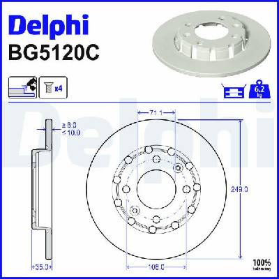 Brzdový kotúč DELPHI BG5120C
