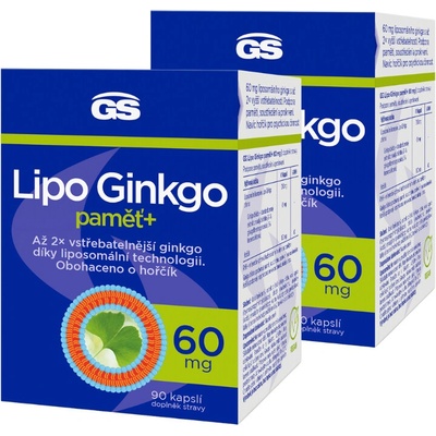 GS Lipo Ginkgo paměť+ 60 mg, 2 × 60 kapslí