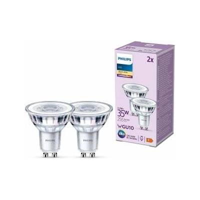 Philips LED lamp replaces 35W, GU10 reflector, warm white light (2700K), 255 lumens, pack of 2, matt - 929001217892