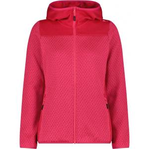 CMP Дамско поларено яке CMP Women's Jacquard Knit Jacket Fix Hood Fleece jacket - Magenta / Pink Fluo - размер 40 (EU) (105-7197-0414)