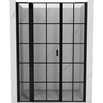 Mexen Mist L Душ кабина с панти, лява, 150 см, черна решетка, черна - 8A4L-150-001-70-77-L (8A4L-150-001-70-77-L)