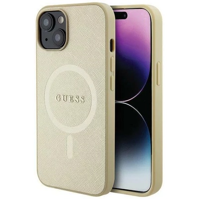 GUESS GUHMP15MPSAHMCB iPhone 15 Plus 6, 7" златен твърд калъф Saffiano MagSafe (GUHMP15MPSAHMCB)