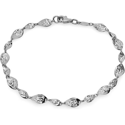 iZlato Forever Zlatý dámsky náramok s gravírom, biele zlato 14K IZ24765A