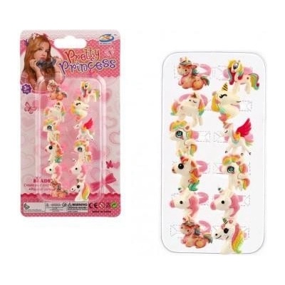 Teddies Prstýnky sada 10ks plast jednorožec + duha