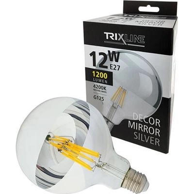 Trixline žiarovka LED E27 12W biela prírodná Decor Mirror G125 Silver