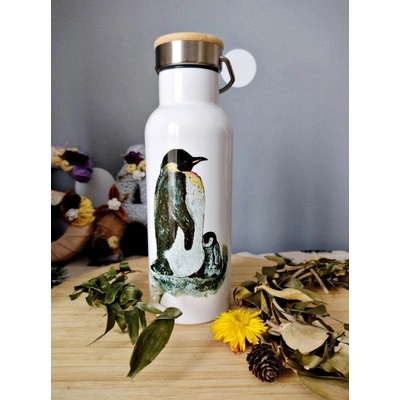 Art&Deco by TSD termoláhev s bambusovým víčkem Tučňáci 500 ml