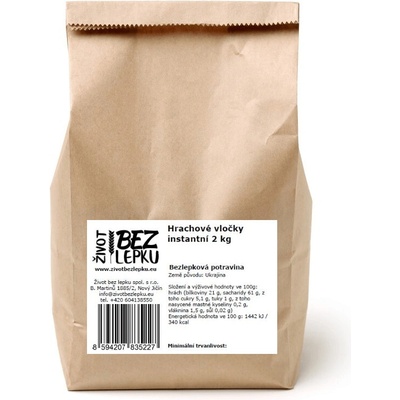Život bez lepku Hrachové vločky instantné 2 kg