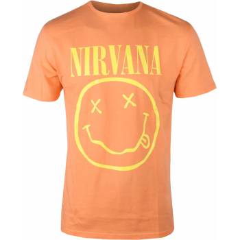 ROCK OFF мъжка тениска Nirvana - Yellow Happy Face - ОРАНЖЕВО - ROCK OFF - NIRVTS04MO