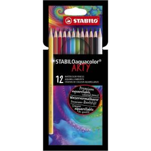 STABILO Комплект акварелни моливи, Stabilo, Aquacolor Arty, ST1612/1-20, 12 цвята (ST1612/1-20)