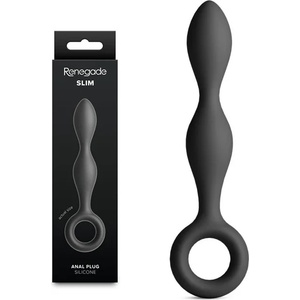  Тънък анален плъг с пръстен за сигурно управление, 12, 7см. - Renegade Slim (NSTOYS1286)