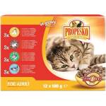 Propesko Cat Adult Консерва говеждо/пиле/заек/сьомга в сос 12 x 100 г