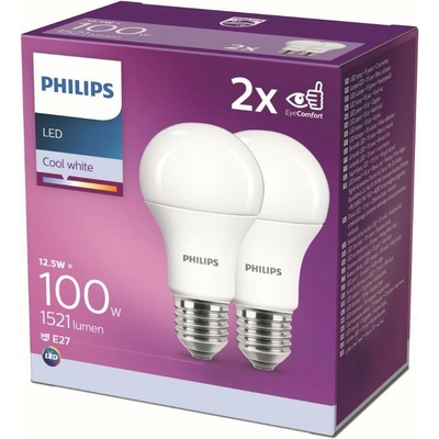Philips LED 12,5 – 100W, E27 4000 K, 2 ks 929002306909