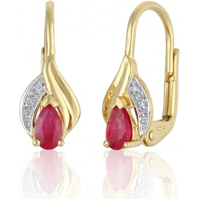 Gems, Působivé náušnice Roya, kombinované zlato s brilianty a rubíny, 585-38-3-0948.2ZB0.0.00.HSI1.604.08