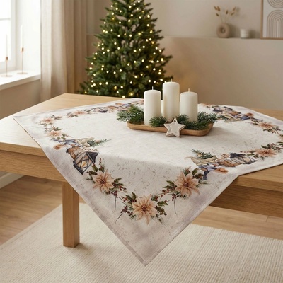 Forbyt Vánoční ubrus Skřítek s lucernou CYH6060C 85x85 cm