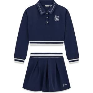 Guess Детски комплект Guess от две части: Скъсена поло блуза и плисирана пола