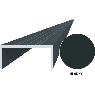 Hliníkový uchycovací profil pro lamely, tvar U, šířka 50 mm, antracit RAL7016, hladký 3m +/- 5mm (AL-UP3-A-3)