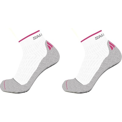 Salomon Дамски чорапи Salomon Ultra Quarter 2 Pack Running Socks Womens - White/Pink