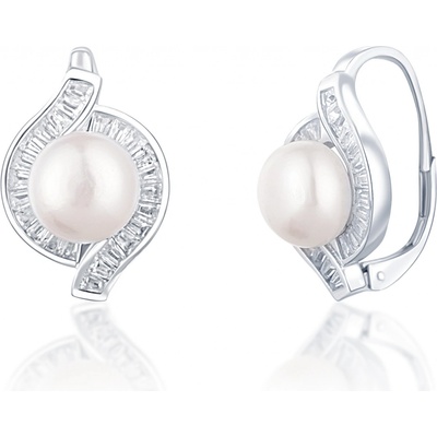 JwL Luxury Pearls krásne strieborné náušnice s pravými perlami JL0718