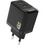 Dudao A28PEU мрежово зарядно устройство с 2 Type-C порта, 45 W, PD бързо зареждане, ЧЕРНО (GP-193712)