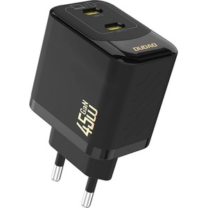 Dudao A28PEU мрежово зарядно устройство с 2 Type-C порта, 45 W, PD бързо зареждане, ЧЕРНО (GP-193712)