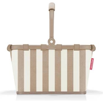 Reisenthel carrybag XS summerstripes coffee - Sturdy shopping basket with practical inner pocket - Elegant and water-repellent design - BN6056