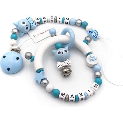 HappyKidsPraha Set Klip na dudlík a Chrastítko SHAKER