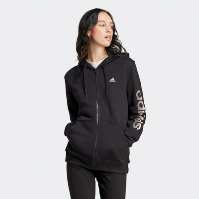 adidas dámska mikina na zips s kapucňou na cvičenie čierna