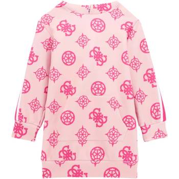 Image 1 of Guess Свободна трикотажна рокля в розово с цветни щампи Guess