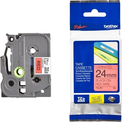 Brother TZe-451 24 mm červená čierna tlač 8 m TZE451