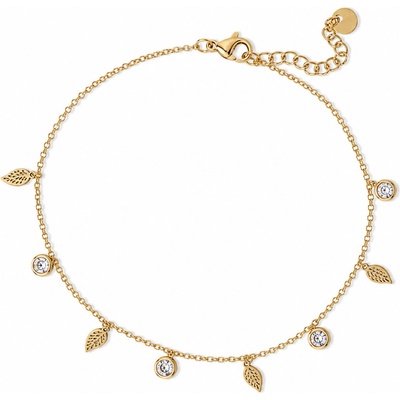 ORNAMENTI Pozlacený náramek na kotník Zircon gold SA800177