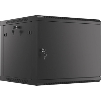 Lanberg rack cabinet 19" wall-mount 9U/600x600 for self-assembly with metal door black (flat pack) (WF01-6609-00B)