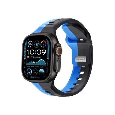 CubeNest Premium Silikon Sport na Apple Watch 42/44/45/Ultra 49 mm černý/modrý B01R001DLBKBL