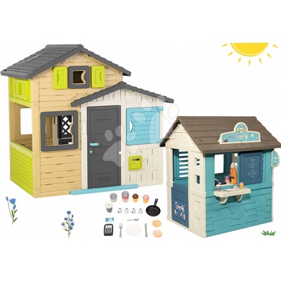Smoby Set domček Priateľov s bufetom Friends House Evo Playhouse so zmrzlinárňou