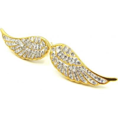Steel Jewelry náušnice andělská křídla gold z chirurgické oceli NS171107