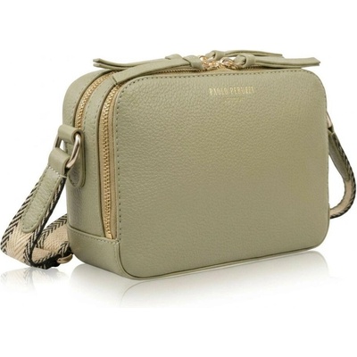 Svetlo zelená dámska kožená crossbody kabelka Lone