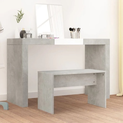 vidaXL Табуретка за тоалетка бетонно сива 70x35x45 см инженерно дърво (802817)