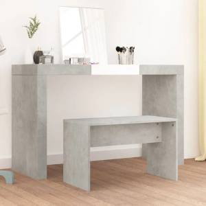 vidaXL Табуретка за тоалетка бетонно сива 70x35x45 см инженерно дърво (802817)