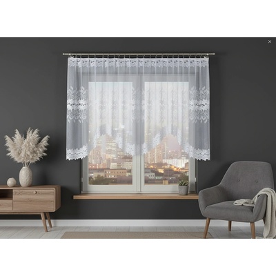 Dekorační oblouková krátká záclona na žabky BASTIA 120 bílá 300x120 cm MyBestHome