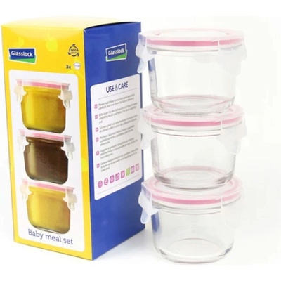 Glasslock Sklenená dóza okrúhla 3 x 165 ml 8,2 x 6,5 cm