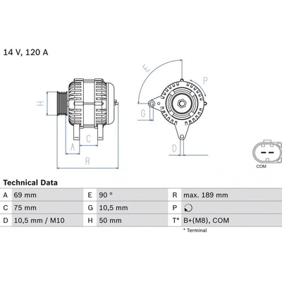 Alternátor BOSCH 0 986 046 170