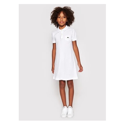 Lacoste dětské bavlněné šaty EJ2816 001 mini EJ2816.001 bílá