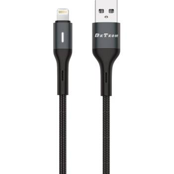 DeTech Кабел за данни DeTech DE-C38i, Lightning, 1.0m, Черен - 40198 (40198)