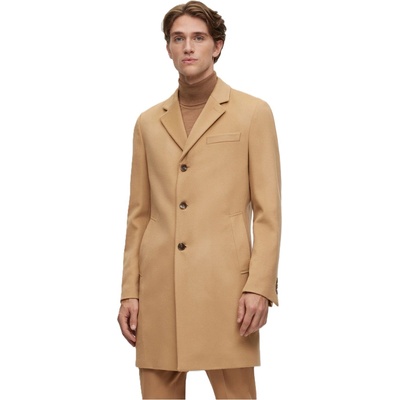Boss Men's Hyde Tailored Fit Long Formal Coat - Beige