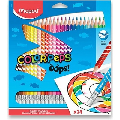 Maped Color Peps trojhranné pastelky s pryží 24 ks