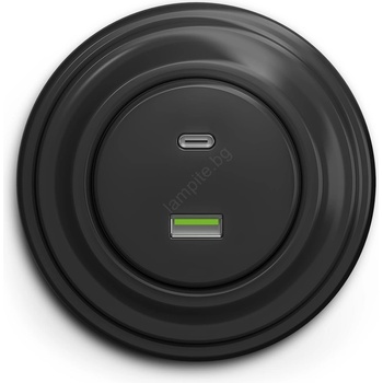 Image 1 of Reblig - Ретро USB контакт A+C с рамка в цвят антрацит (RG0043K)