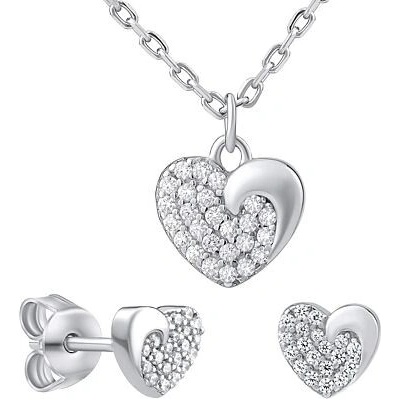 SILVEGO Strieborný darčekový set šperkov LOVE pre zaľúbených MWS11187